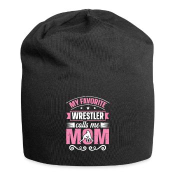 Mon lutteur préféré m’appelle maman lutte maman - Bonnet en jersey - noir - Devant