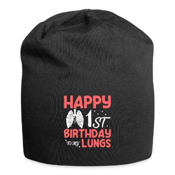 Happy 1st Birthday To My Lung Donor Lung - Jersey Beanie - black - Front