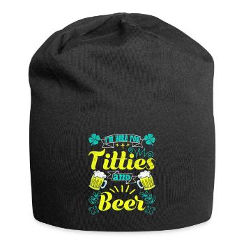 Je suis ici pour le festival des seins et de la bière - Bonnet en jersey - noir - Devant