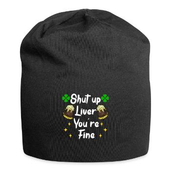 Liver be calm drink beer Irish beer - Jersey Beanie - black - Front