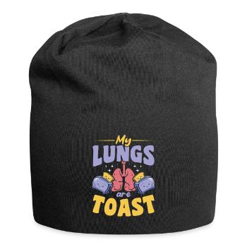 My Lungs Are Toast Lungen Transplantation Kawaii - Jersey-Beanie - Schwarz - Vorne