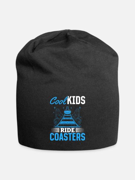 Coole Kinder Fahren Achterbahnen Rummelplatz - Jersey-Beanie - Schwarz
