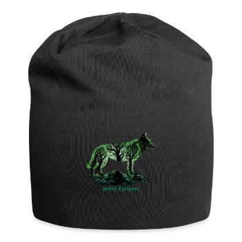 Wölfe Silhouette Naturschutz Tierschutz Wolf - Jersey-Beanie - Schwarz - Vorne