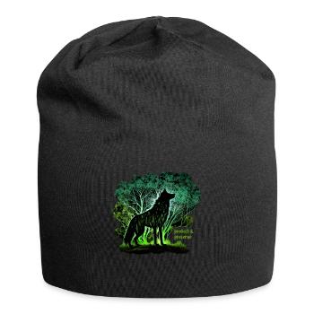 Loups Silhouette Conservation de la nature Bien-être animal Loup - Bonnet en jersey - noir - Devant