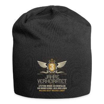 3 Jahre verheiratet zynisch 3.Hochzeitstag - Jersey-Beanie - Schwarz - Vorne