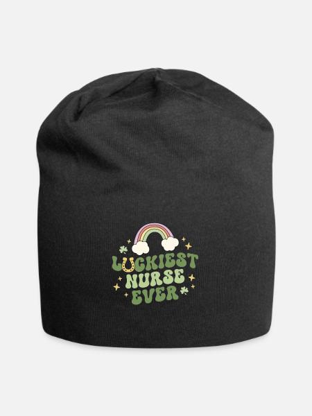 Luckiest Nurse Ever Nicu Er Peds Retro Nurse St - Jersey Beanie - black