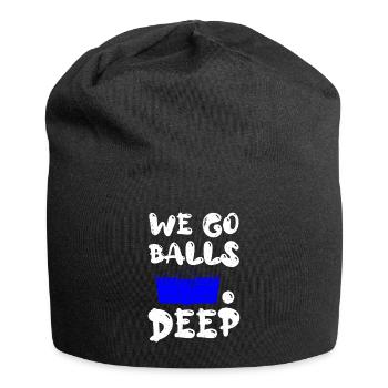 Beer Pong we go balls deep Bälle Bier Pong - Jersey-Beanie - Schwarz - Vorne
