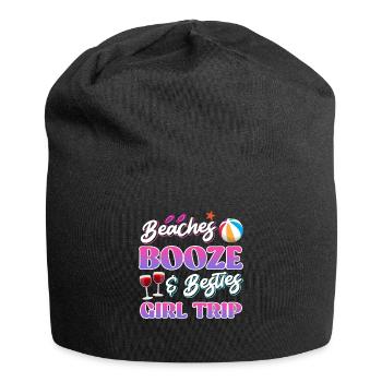 Beaches Booze Besties Girls Trip Spring Break - Jersey-Beanie - Schwarz - Vorne
