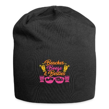Beache Booze and Besties Sommerurlaub Spring Break - Jersey-Beanie - Schwarz - Vorne