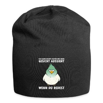 Kann nichts dafür Gesicht aussieht - Jersey-Beanie - Schwarz - Vorne
