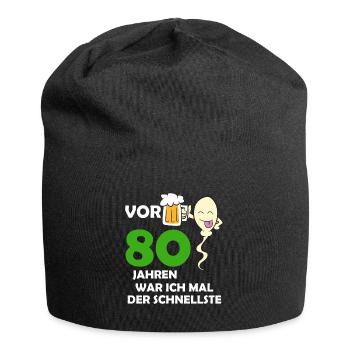 Vor 80 Jahren war ich mal der Schnellste - Jersey-Beanie - Schwarz - Vorne