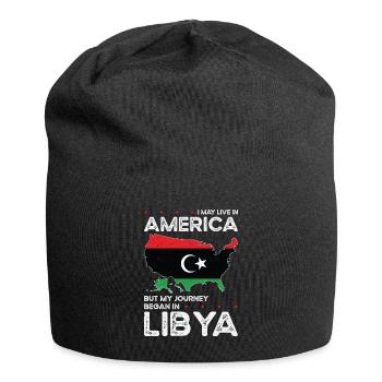Born Libyan Libya American USA Citizenship - Jersey Beanie - black - Front