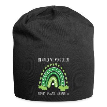 Rainbow March Wear Green Kidney Disease Awareness - Jersey Beanie - black - Front