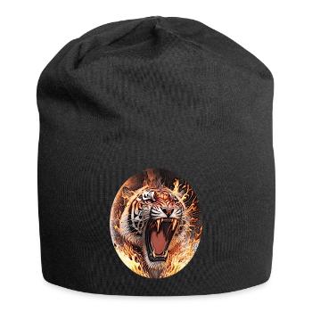 Tiger on fire - Jersey Beanie - black - Front
