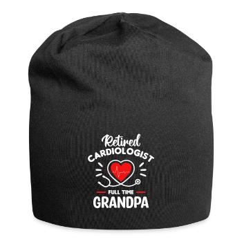 Retired Cardiologist Full Time Grandpa Cardiology - Jersey Beanie - black - Front