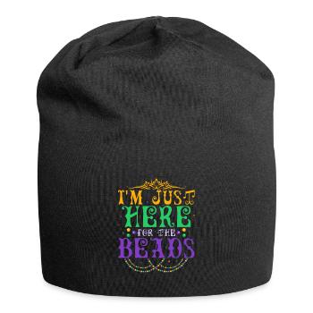 Je suis juste ici pour le défilé des perles du Mardi Gras - Bonnet en jersey - noir - Devant