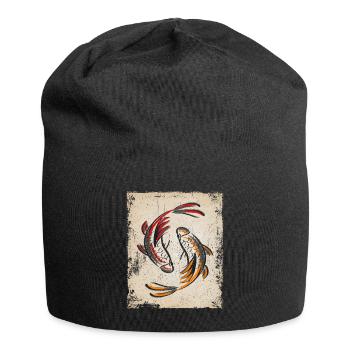 Koi Carp Art Japonais Art Vintage Rétro - Bonnet en jersey - noir - Devant
