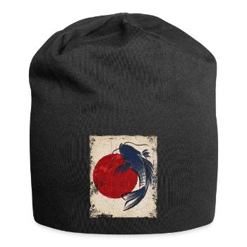 Koi Carp Art Japonais Art Vintage Rétro - Bonnet en jersey - noir - Devant