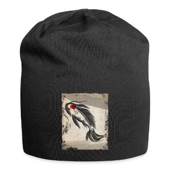Koi Carp Art Japonais Art Vintage Rétro - Bonnet en jersey - noir - Devant