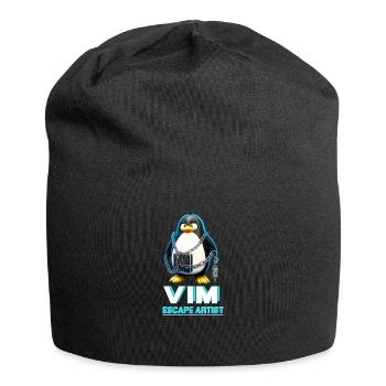Funny for Linux Admins VIM Escape Artist Tux - Jersey-Beanie - Schwarz - Vorne