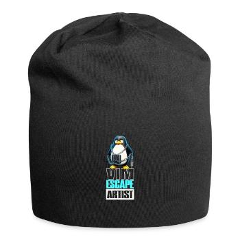 Linux Humor VIM Escape Artist Tux the Penguin - Jersey-Beanie - Schwarz - Vorne