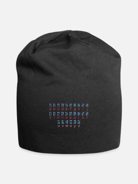 Braille-Sprache Braille-Alphabet lernen - Jersey-Beanie - Schwarz