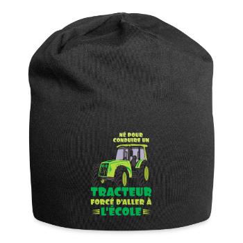 To Drive Tractors Forced To School Farmer - Jersey Beanie - black - Front