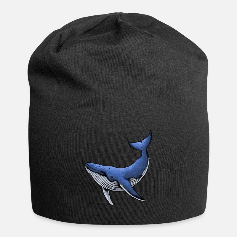Blauer Orca-Wal-Geschenk - Jersey-Beanie - Schwarz