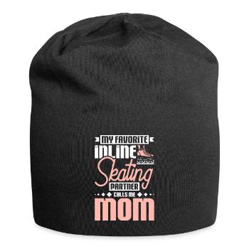 Ma patineuse à roues alignées préférée m’appelle maman - Bonnet en jersey - noir - Devant