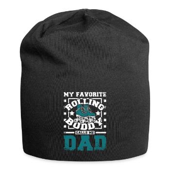 Mon patineur à roues alignées préféré m’appelle papa - Bonnet en jersey - noir - Devant