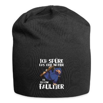 Ich Spüre Das Tier In Mir Es Ist Ein Faultier - Jersey-Beanie - Schwarz - Vorne