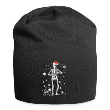 Skeleton Saxophone Cat - Jersey-Beanie - Schwarz - Vorne