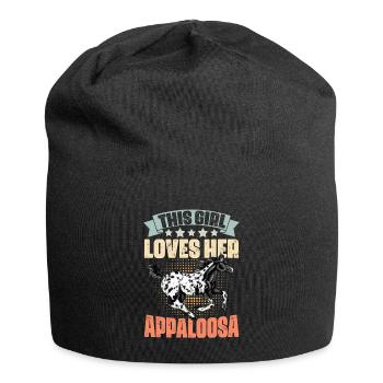 This Girl Loves Her Retro Appaloosa Horse For An - Jersey Beanie - black - Front
