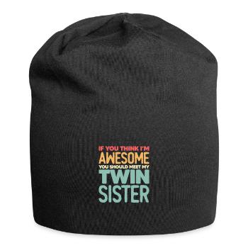 Schwester - Jersey-Beanie - Schwarz - Vorne