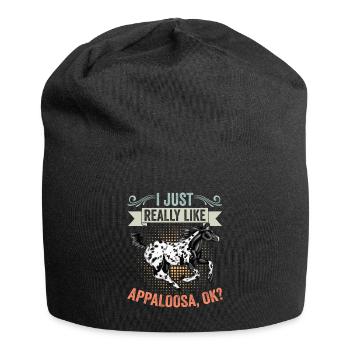 J’aime vraiment le cheval Retro Appaloosa et - Bonnet en jersey - noir - Devant