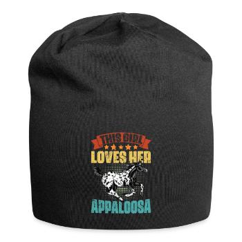 Vintage Appaloosa Horse Girl pour une appy tachetée - Bonnet en jersey - noir - Devant