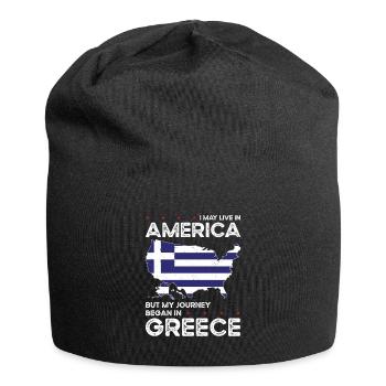 Né en Grèce Grèce Américain - Bonnet en jersey - noir - Devant