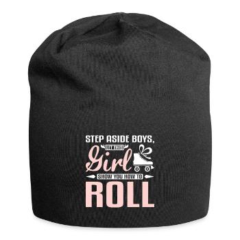 Let this girl show you how to rollerblade - Jersey Beanie - black - Front