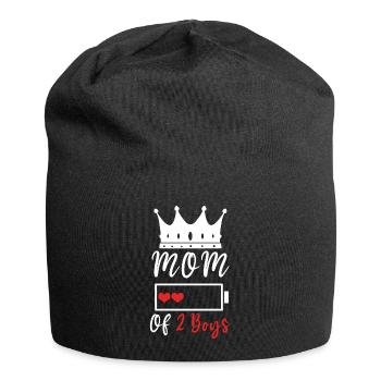 Drôle de maman cite maman de deux joyeuses fêtes des mères - Bonnet en jersey - noir - Devant
