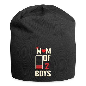 Drôle de maman cite maman de deux garçons joyeuse fête des mères - Bonnet en jersey - noir - Devant