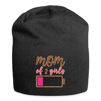 Lustige Mutter zitiert Mutter von zwei Mädchen Muttertag - Jersey-Beanie - Schwarz - Vorne