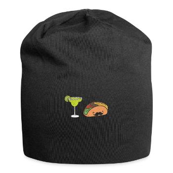 Lustige Taco Schnurrbart Margarita mit Limette - Jersey-Beanie - Schwarz - Vorne
