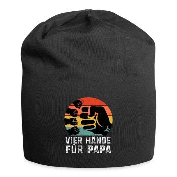 Vier Hände für Papa Baby Vatertagsgeschenk - Jersey-Beanie - Schwarz - Vorne