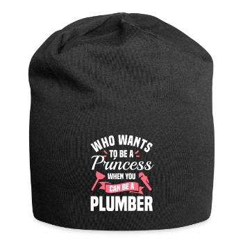Wer will eine Prinzessin sein, wenn man eine sein kann - Jersey-Beanie - Schwarz - Vorne