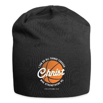Christian Basketball Religious Philippians 4:13 - Jersey Beanie - black - Front