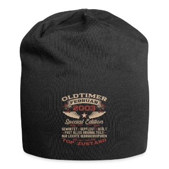 Oldtimer Februar Jahrgang 2003 Mann 20. Geburtstag - Jersey-Beanie - Schwarz - Vorne