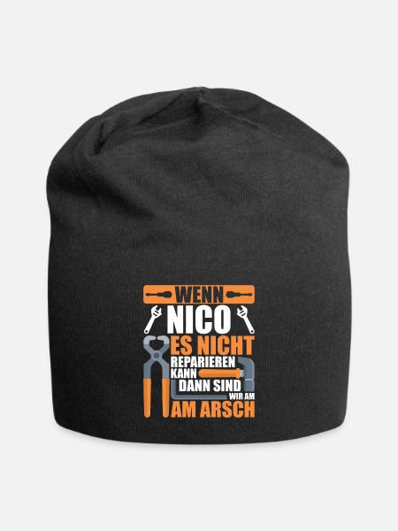 Vorname Nico Name Geburtstag Geschenk - Jersey-Beanie - Schwarz