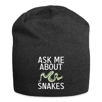 Schlange Geschenk Schlangenliebhaber - Jersey-Beanie - Anthrazit - Vorne