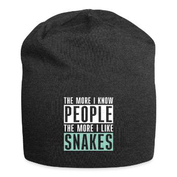 Schlange Geschenk Schlangenliebhaber - Jersey-Beanie - Anthrazit - Vorne