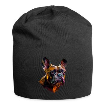 French Bulldog Frenchie Französische Bulldogge - Jersey Beanie - black - Front